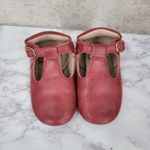 Monkey Feet Red Leather Mary Jane T Strap Shoes Flats Girls Toddler Size 2-3yrs